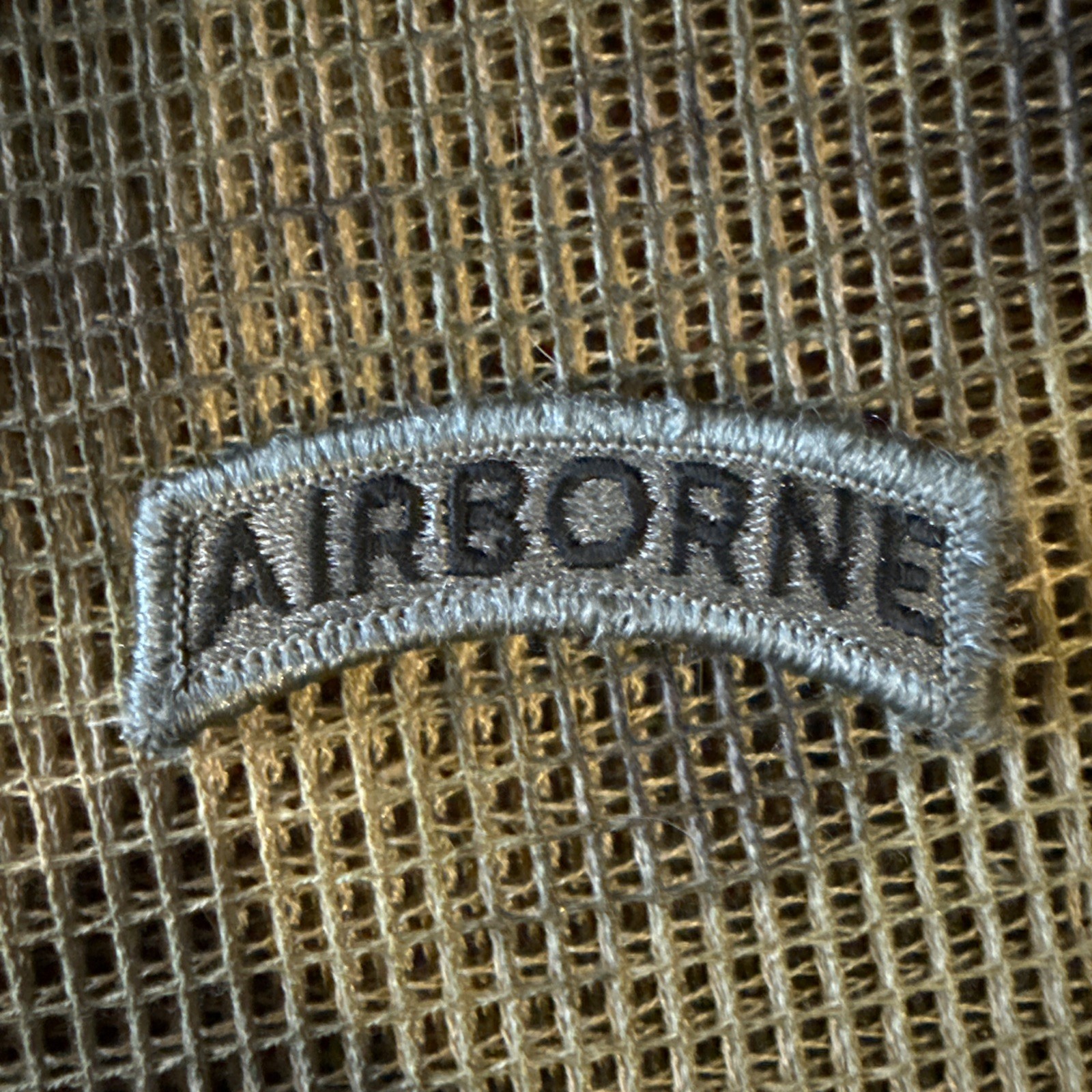 Airborne Tab Patch, Hook And Loop Patch ACU green -used