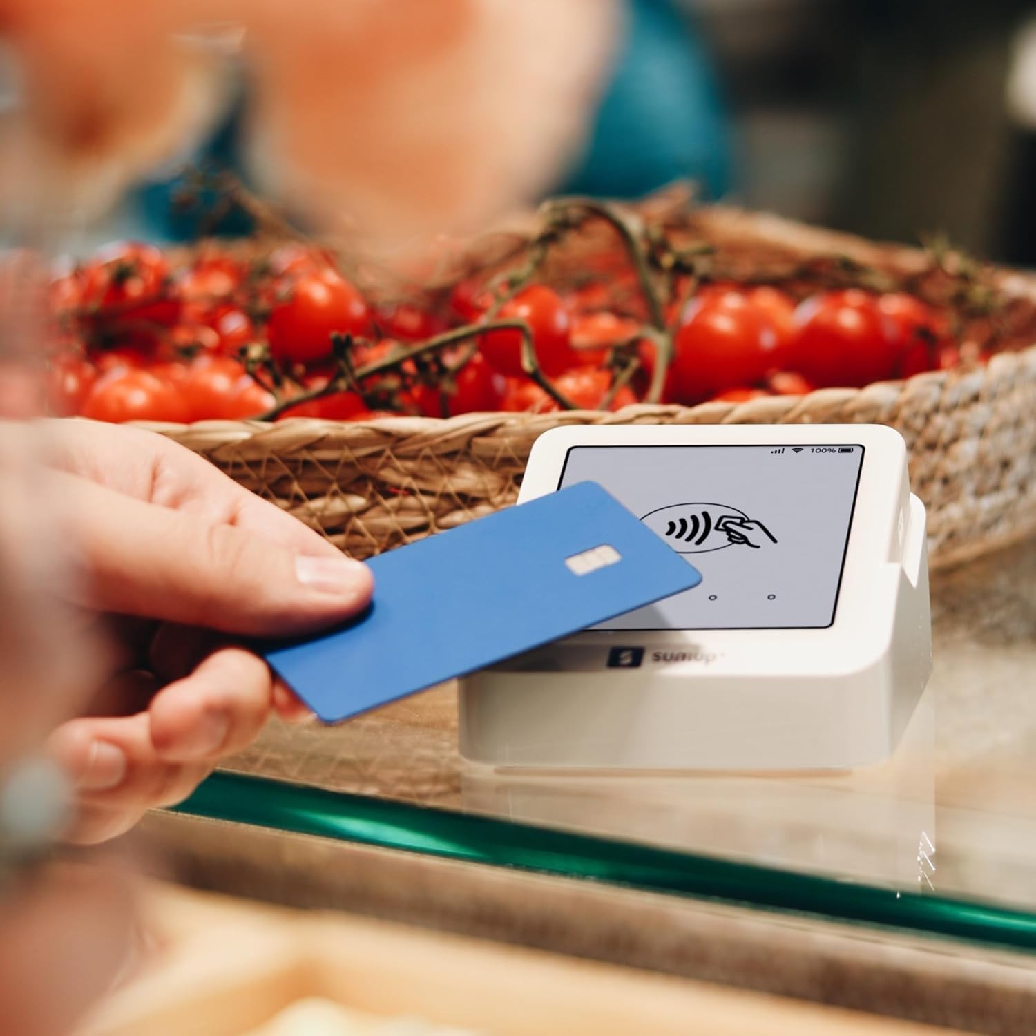 Credit Card Payment Card Reader with Touch Screen and Charging Station, Portable