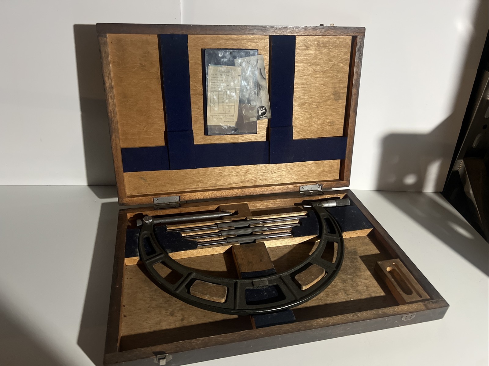 NSK Nippon Sokutei 6-12" Interchangeable Micrometer, Original Cert, (H77107)+box