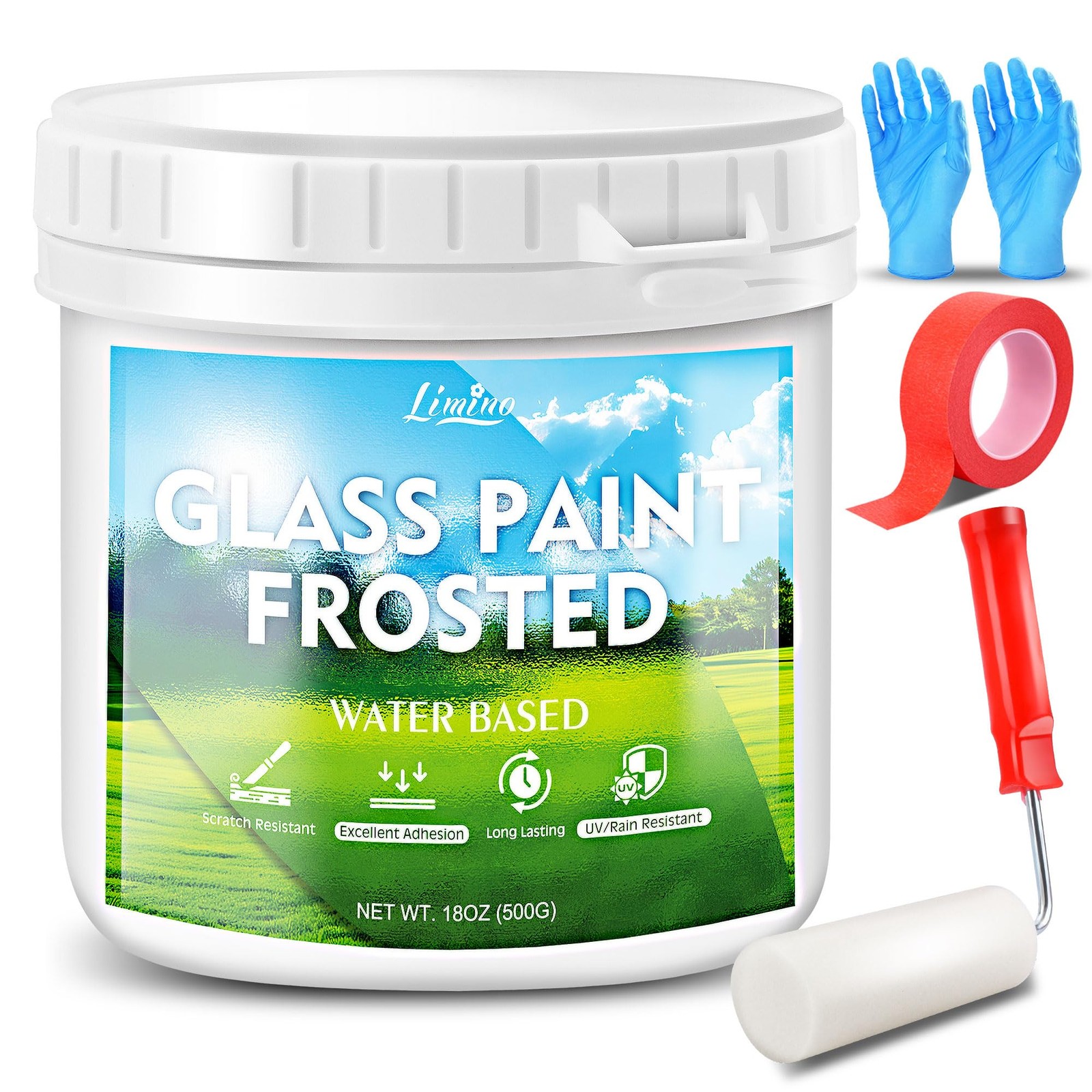 Frosted Glass Paint - 18oz Windows Privacy Paint, UV Resistant and Waterproof...