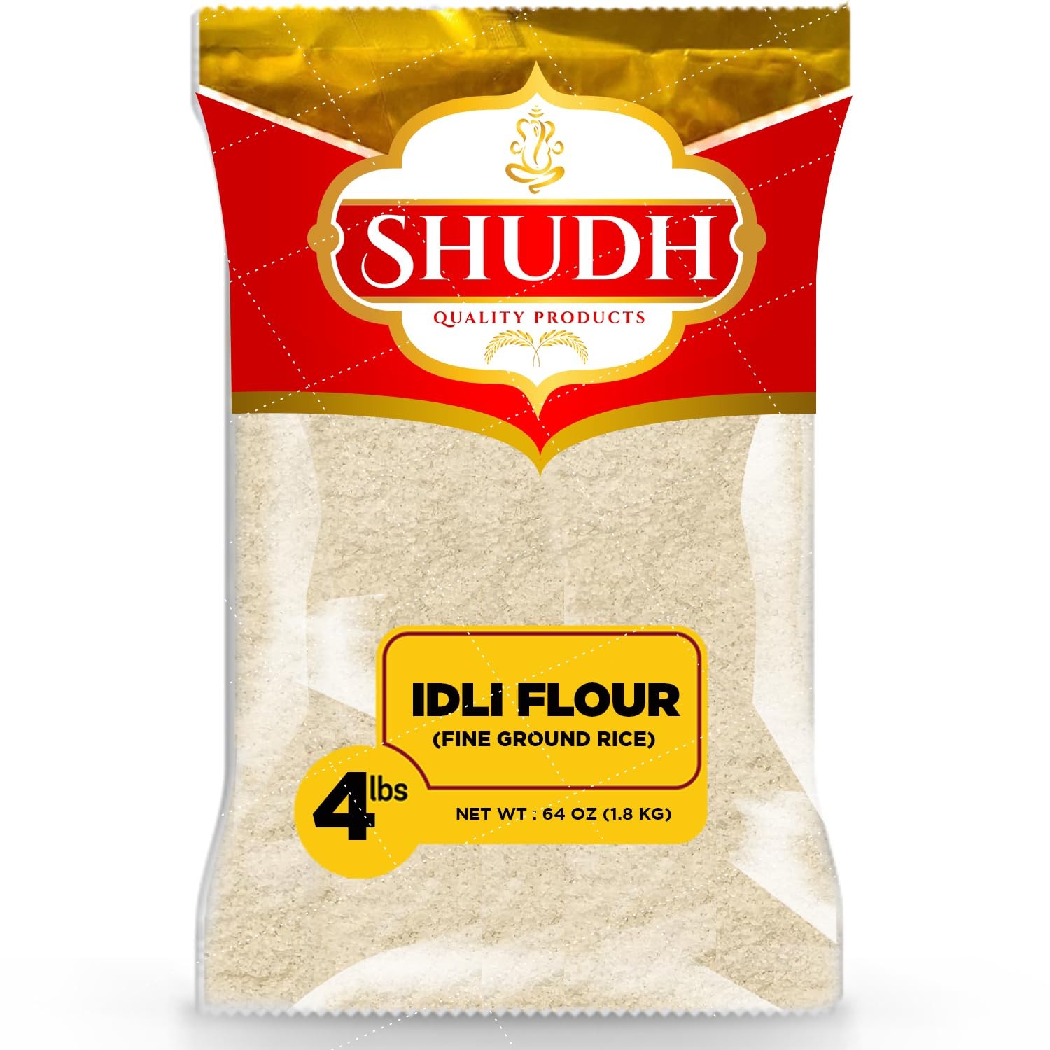 Shudh IDLI FLOUR (FINE GROUND RICE) 4 LB ~ All Natural | Vegan | Gluten Frien...