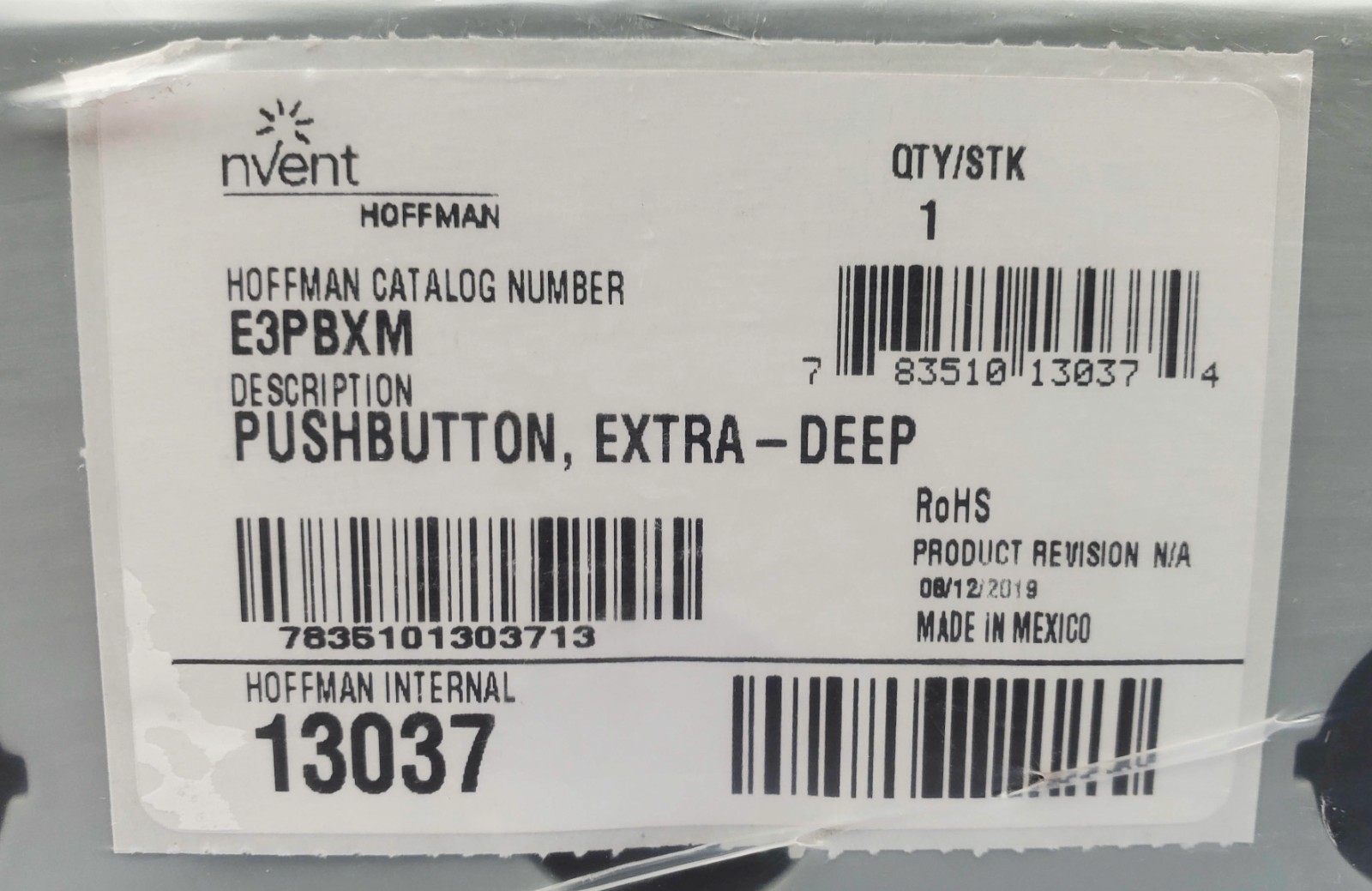 Hoffman E3PBXM Pushbutton Extra Deep Enclosure Box 8"x4"x5"