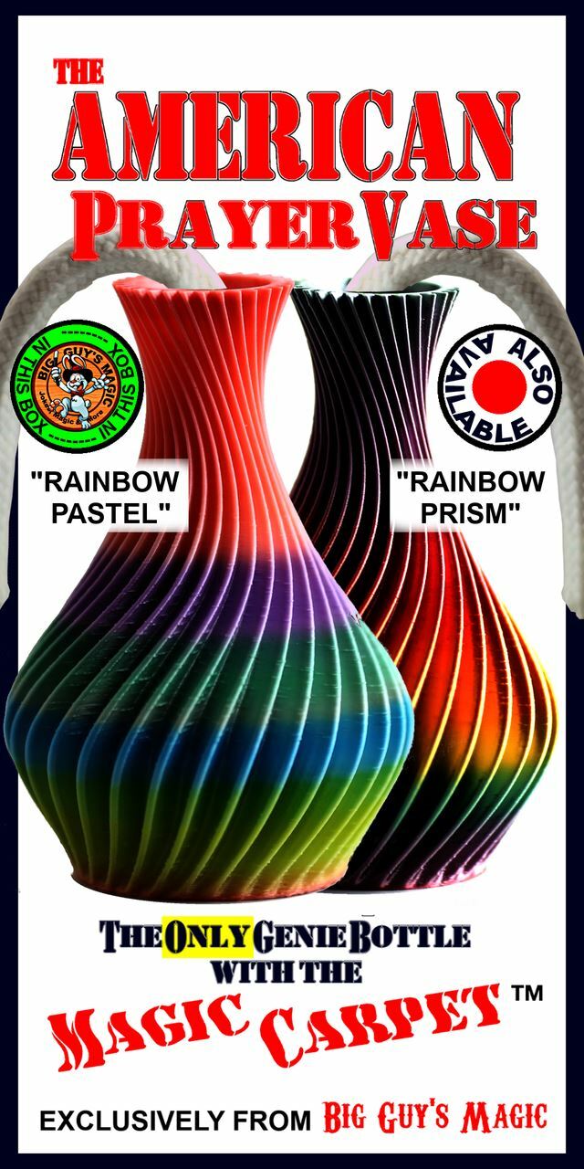 The American Prayer Vase /Genie Bottle “RAINBOW PASTEL" by Big Guy's Magic DEMO