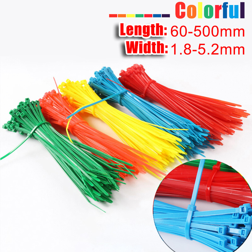 Colorful Wire Cable Zip Ties Wraps 4.7×300mm Nylon Plastic Strong 100-1000PCS