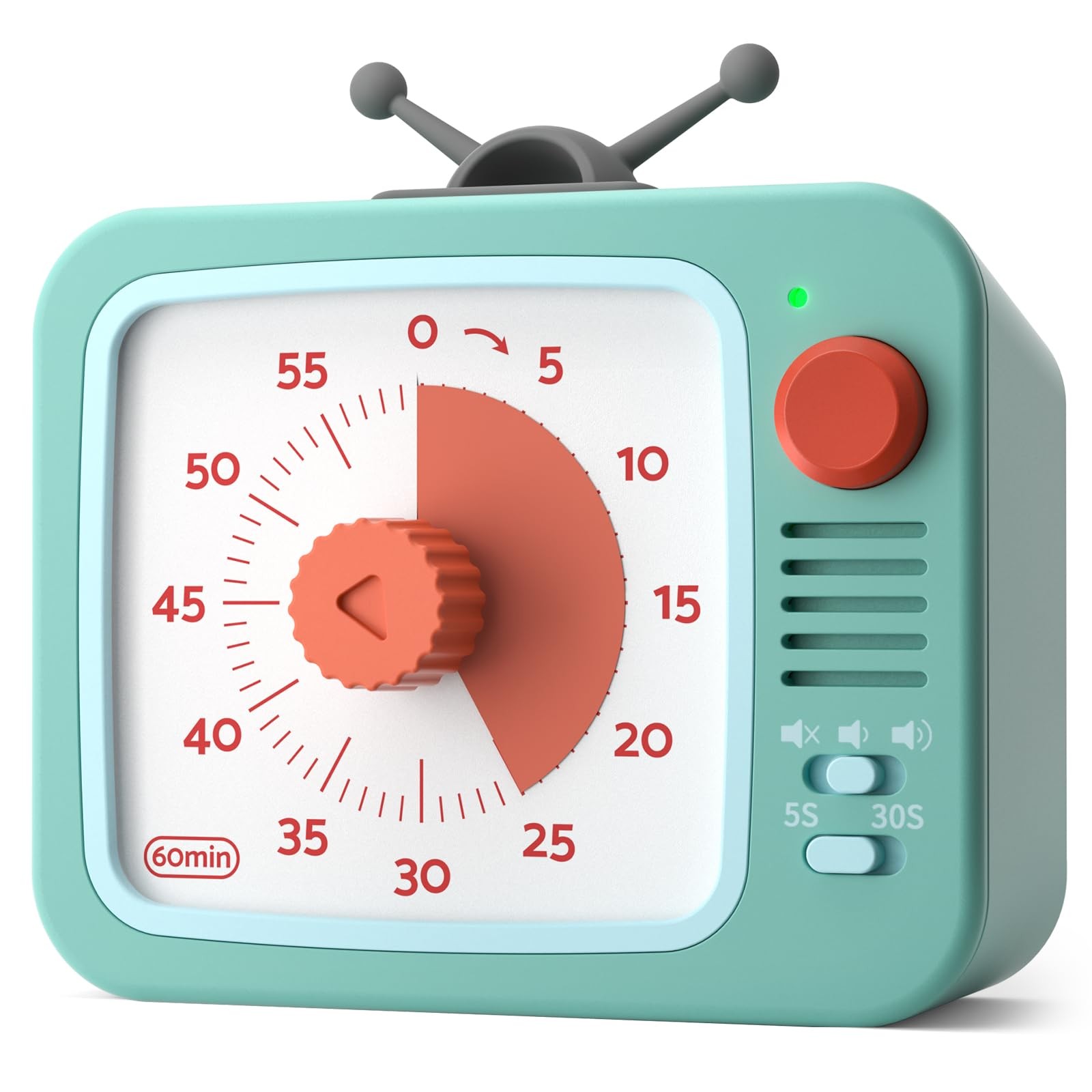 Visual Timer for with Pause, 60 Minute Countdown Timer, Green