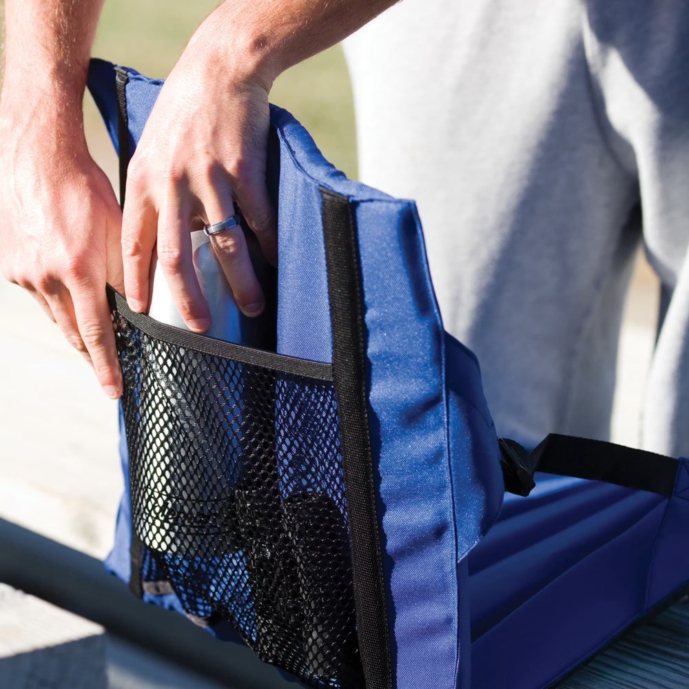 Portable Stadium Seat Cushion with Backrest, Blue