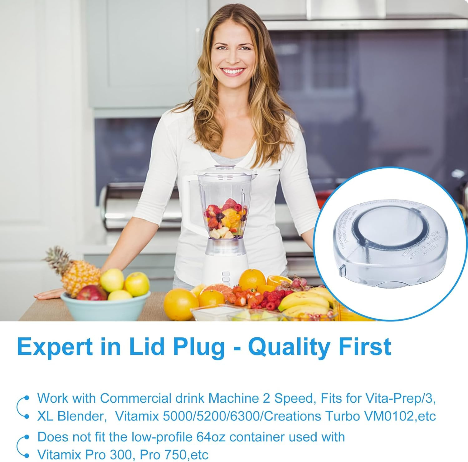 Lid Plug Replacement for Vitamix 64 Oz High Profile Container Blender Accessorie
