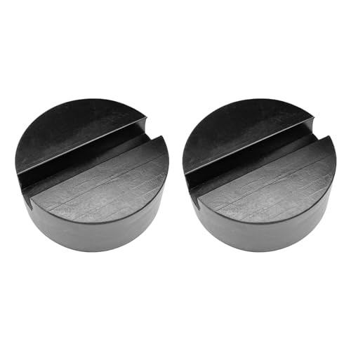 2-Pack Jack Pad Floor Jack Extension Adapter, Universal Anti-Slip Slotted Black