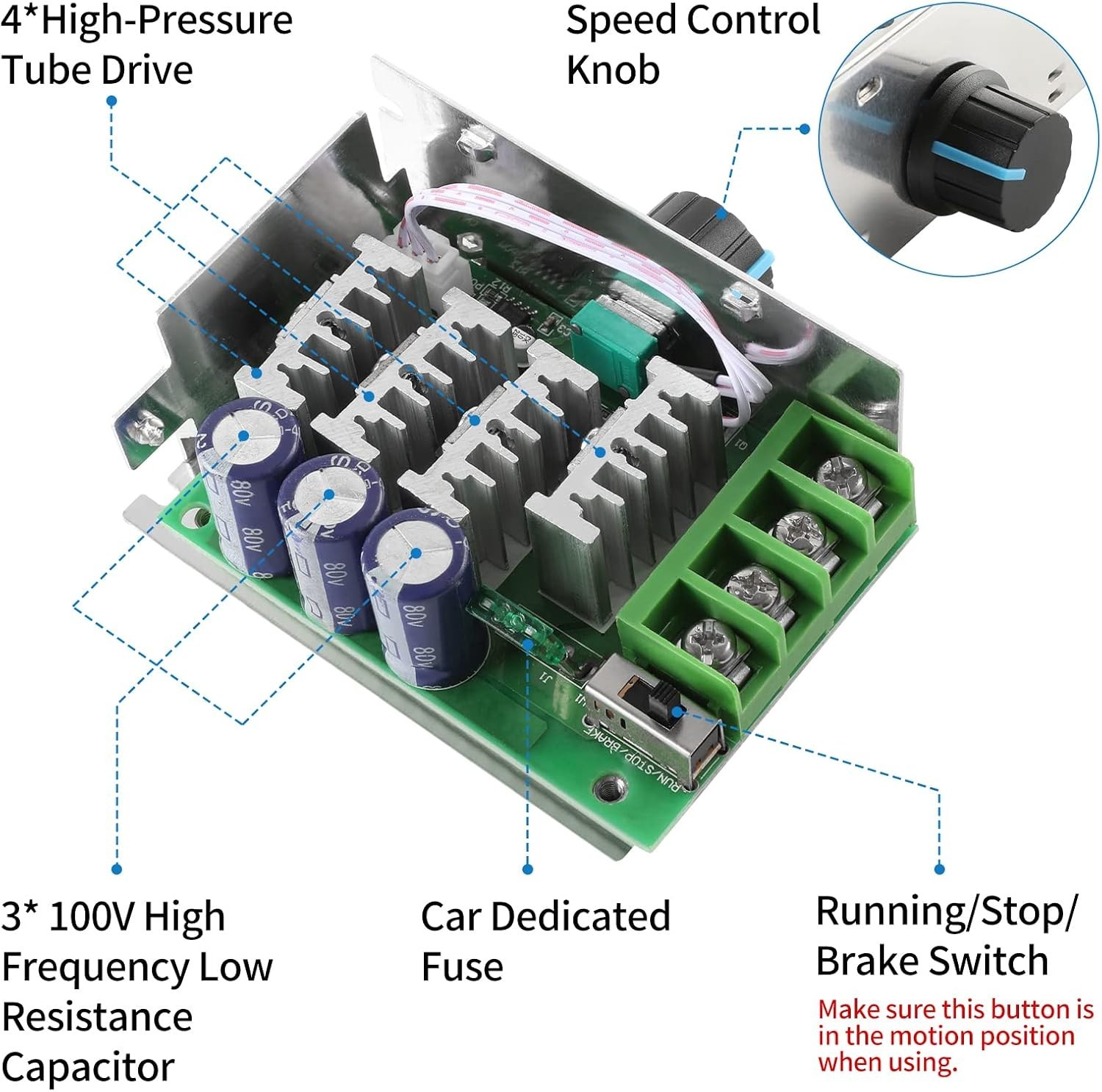 Effortless Motor Control: 30A PWM Speed Controller for 7-70V Applications