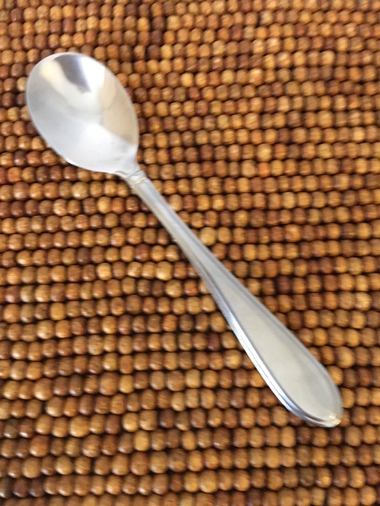 Cambridge Stainless Outlined Edge EVANSTON GLOSSY Sugar Spoon 6" Nick As-is