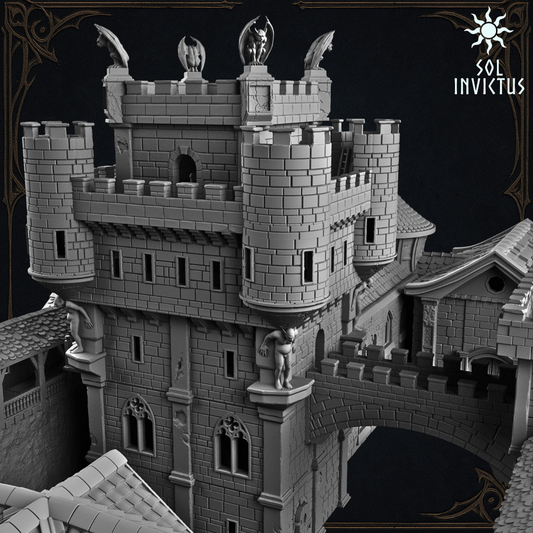 Main Tower of Modular Fantasy Castle for DnD Tabletop Wargames [Sol Invictus]