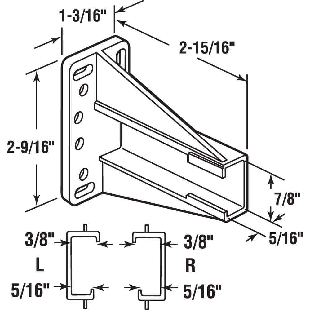 White Nylon Drawer Side Track Brackets – 1 Pair Replacement Hardware Slides