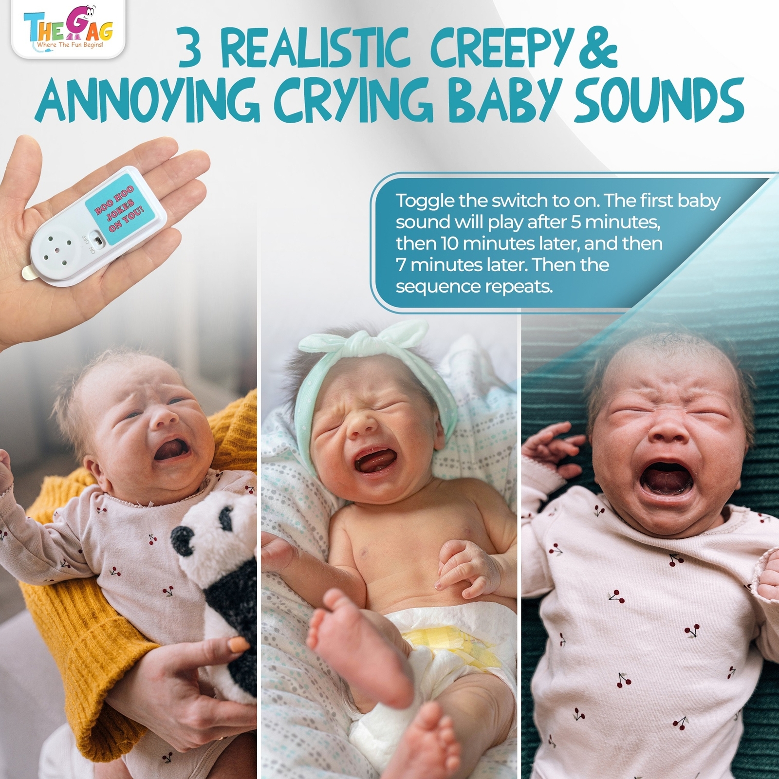 Baby Crying Noisemaker - Hilarious Gag Prank Trick Sound Maker - Fun & Laughter!