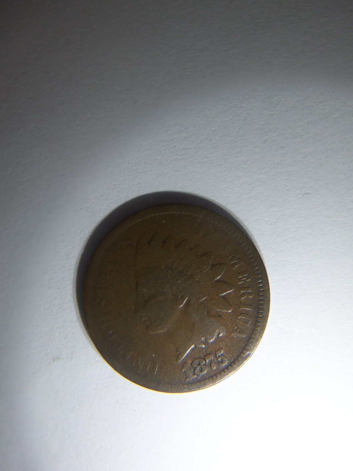 A KEY 1875 INDIAN HEAD PENNY