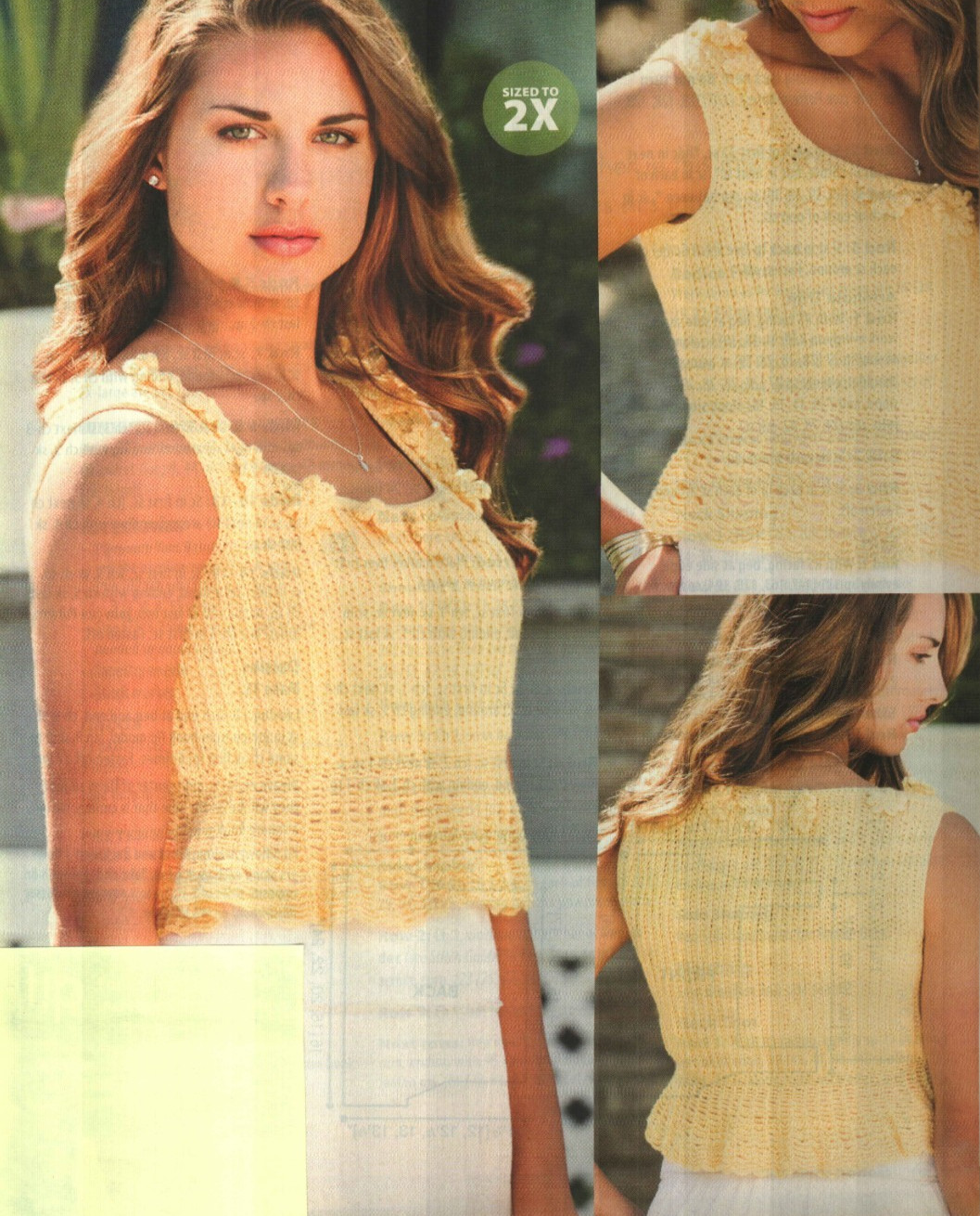 LAZY DAISY TOP 5 SIZES WOMEN'S CROCHET PATTERN INSTRUCTIONS