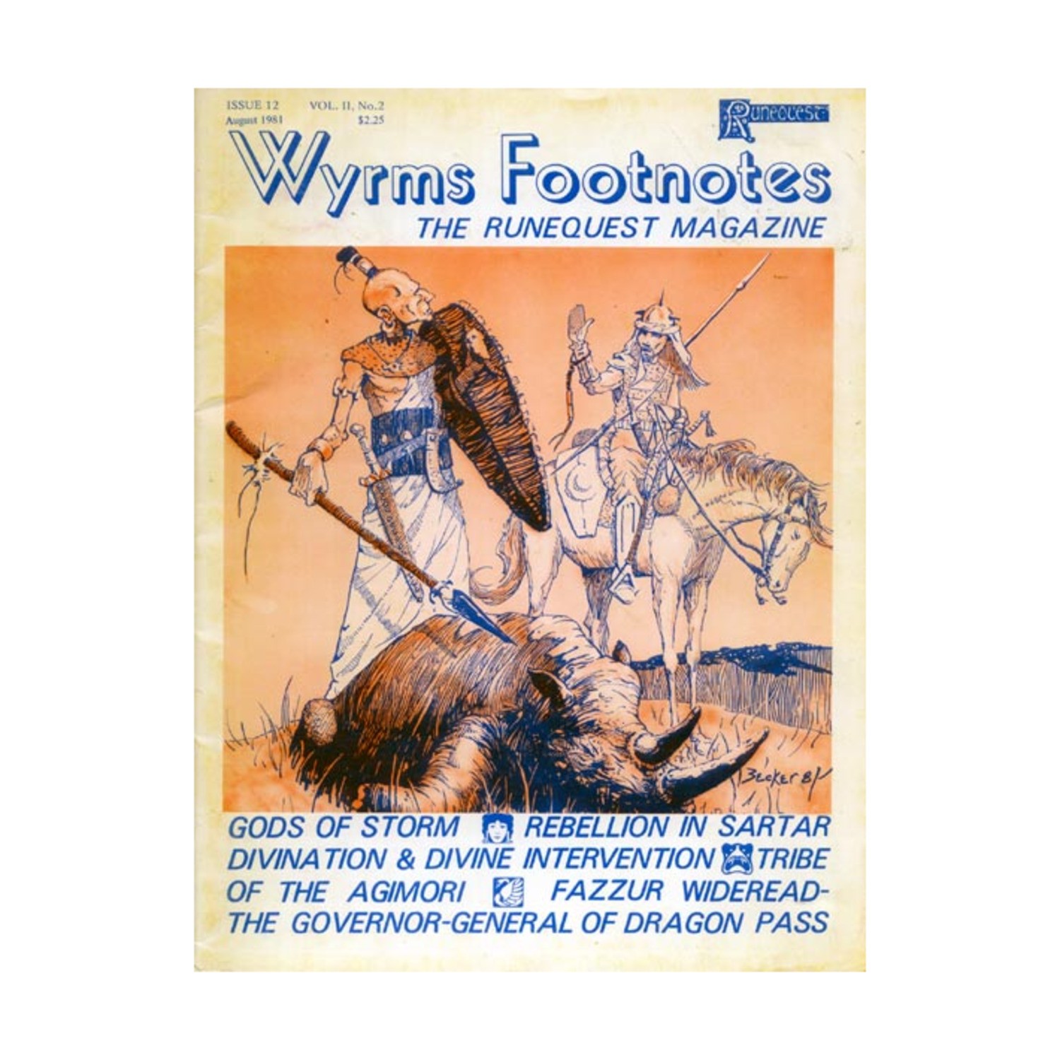 Chaosium Wyrm's Footn  #12 "Gods of Storm, Rebellion in Sartar, Tribe Mag Fair+