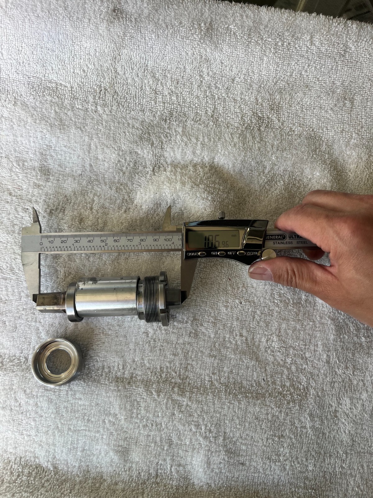 PMP Titanium Bottom Bracket BB - English (ISO) Threaded, 68mm Shell, 107mm Axle