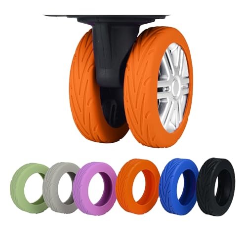 Upgrade Luggage Wheel Covers, 8pcs Suitcases Wheel Protector,Wear Orange