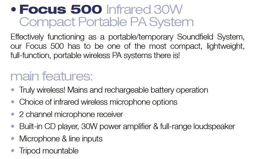 Soundfield Focus 500 PACK - Focus 30W Portable PA System