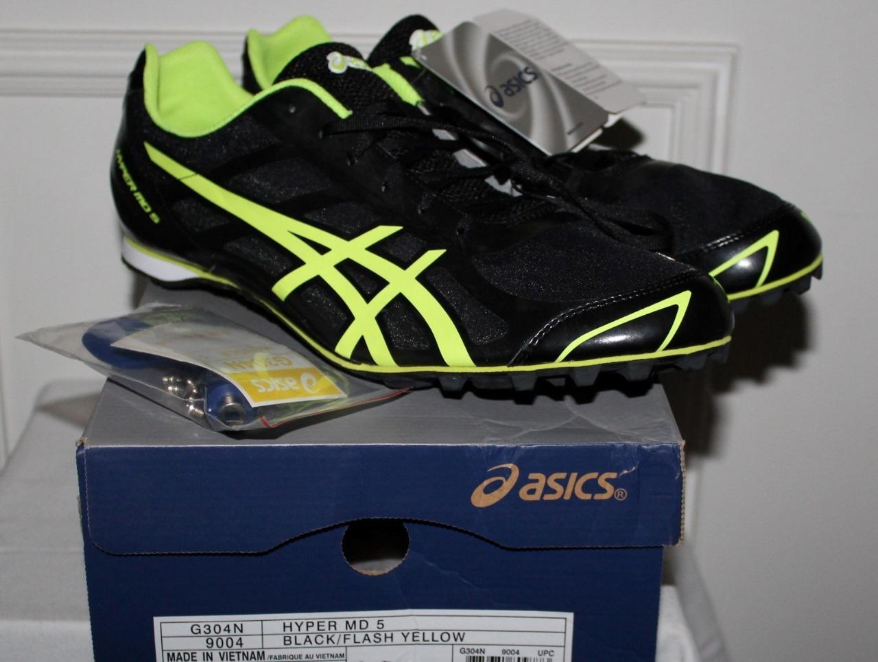 NEW BOX Asics Mens Hyper MD 5 Black & Yellow Track Field Spikes Shoes Sneaker 7