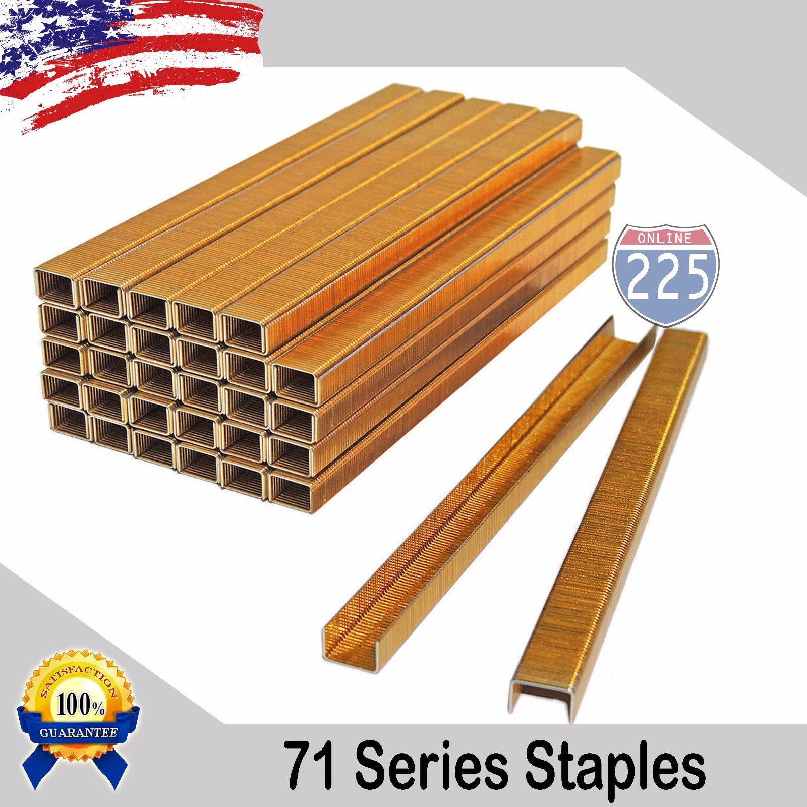 20,000 71 Series Galvanized 22 Gauge Upholstery Staples 3/8" Crown 1/2" Length