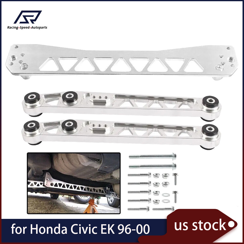 Rear Billet Lower Control Arms Subframe Brace Tie Bar for Honda Civic EK 96-00