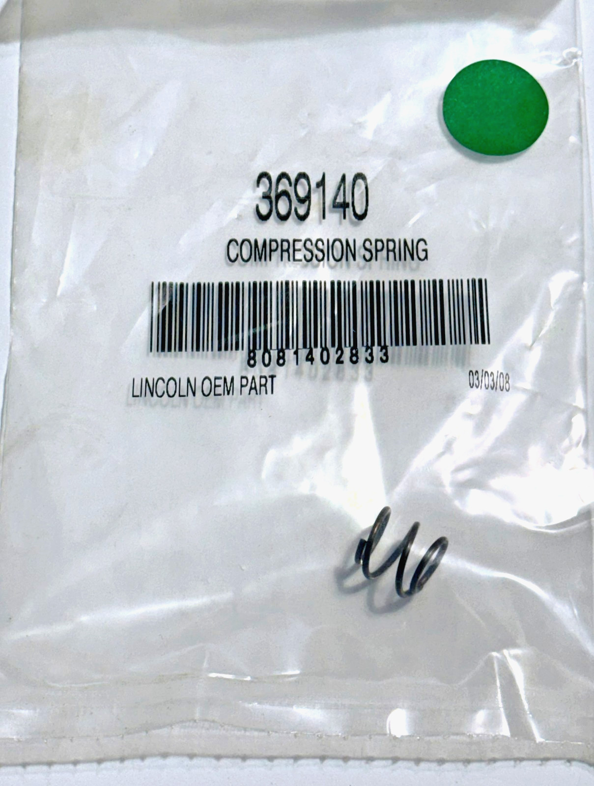 LINCOLN 369140 COMPRESSION SPRING