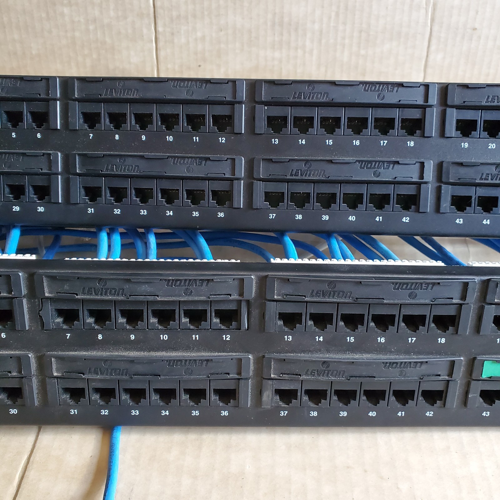 48-Port eXtreme Cat 6+ Flat 110-Style 2RU Patch Panel with Cable Management Bar