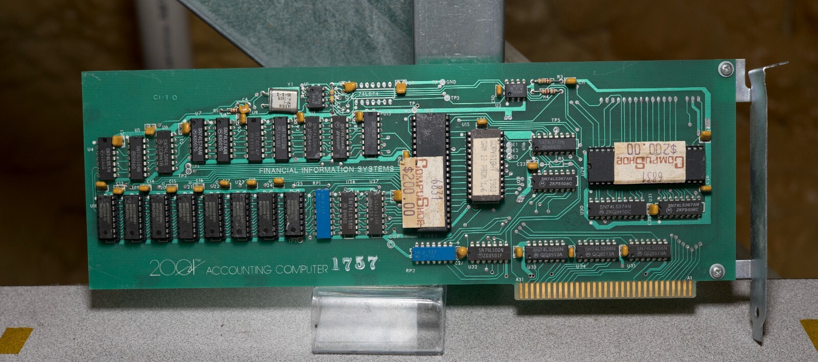 Vintage 2001 Accounting computer memory or processor board ISA343