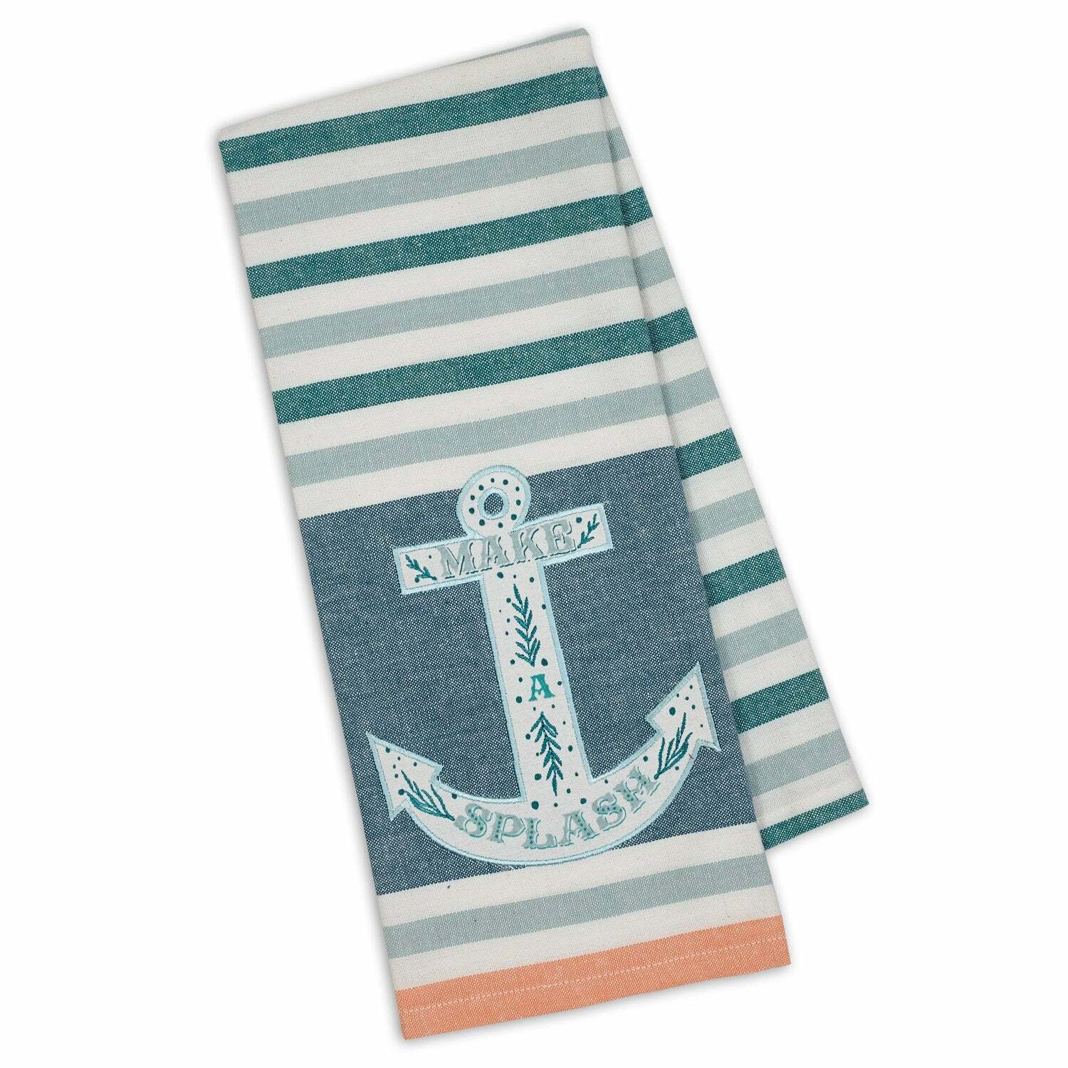 Design Imports 750116 Make Splash Anchor Embellished Dishtowel