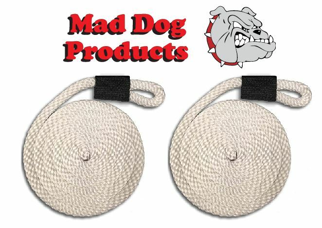 White Boating Fender Lines - 1/4" x 6' - Sold in Pairs - Made in the USA
