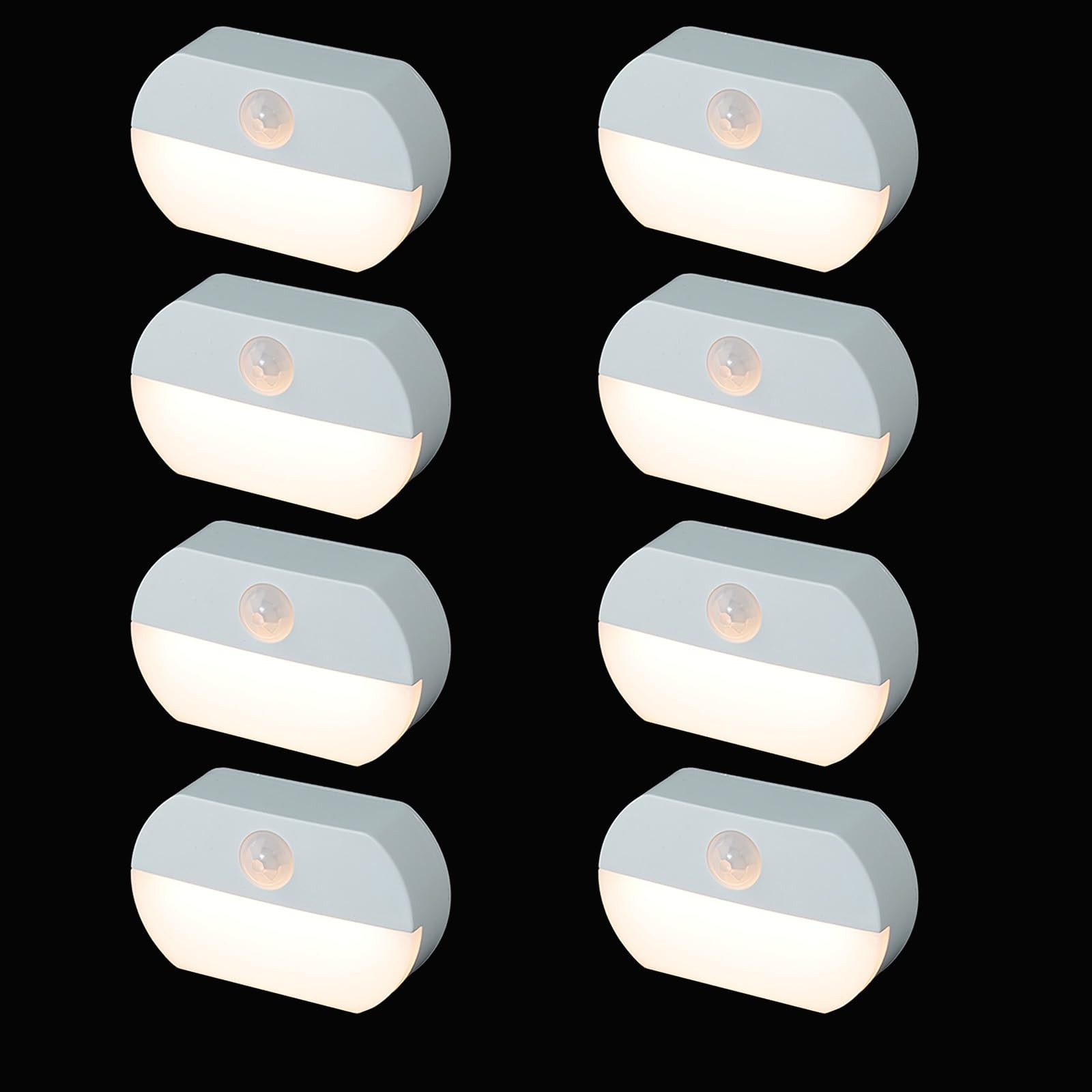 Wotermly 8 Pack Motion Sensor Light Indoor, Closet 8 Count, White