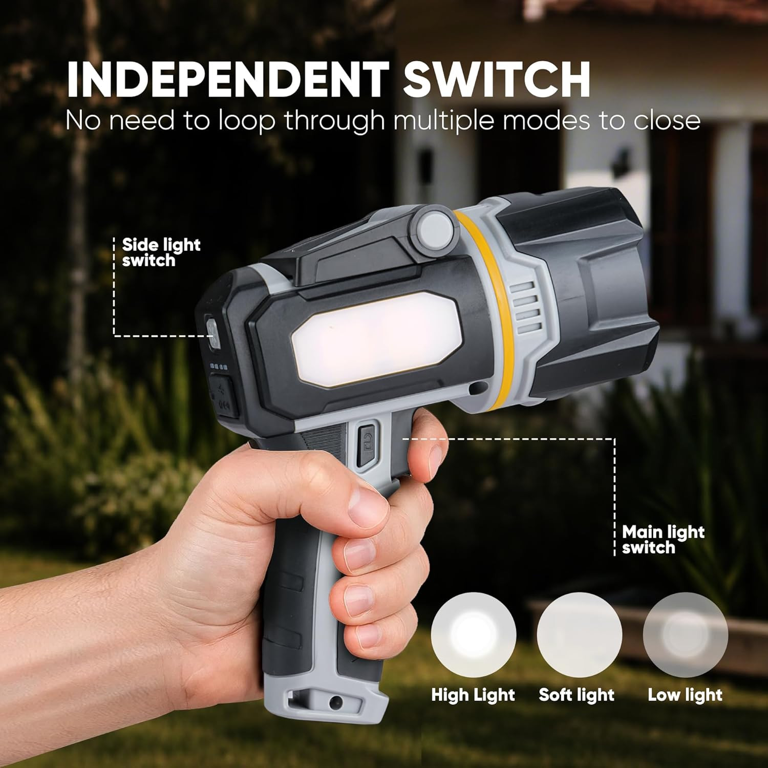Rechargeable Spotlight 1000000 Lumen, Super Bright LED Spotlight Flashlight w...