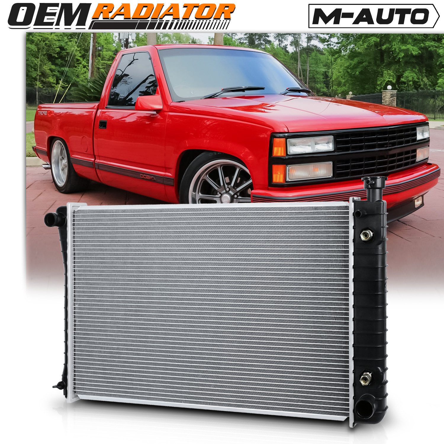 618 Aluminum Radiator OE Replacement fit 1988-1995 Chevy/GMC C/K Pickup/Suburban