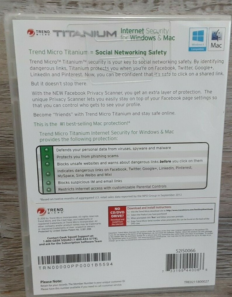 Trend Micro Titanium Internet Security 2012 for Windows & Mac