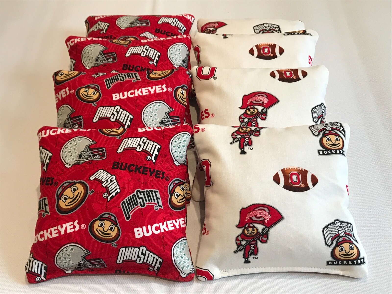8 CORNHOLE BEAN BAGS OHIO STATE BUCKEYES OSU BUCKS TOP QUALITY TAILGATE TOSS wrf