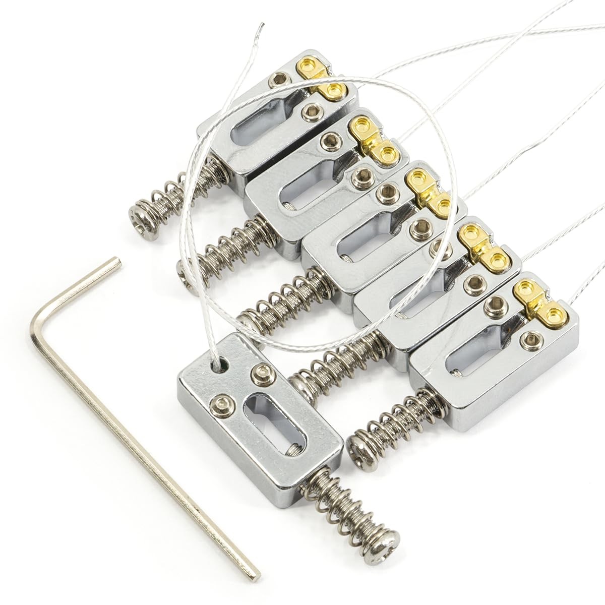 Piezo Bridge Pickup with Saddles 10.5mm String Spacing for Strat Tele Guita