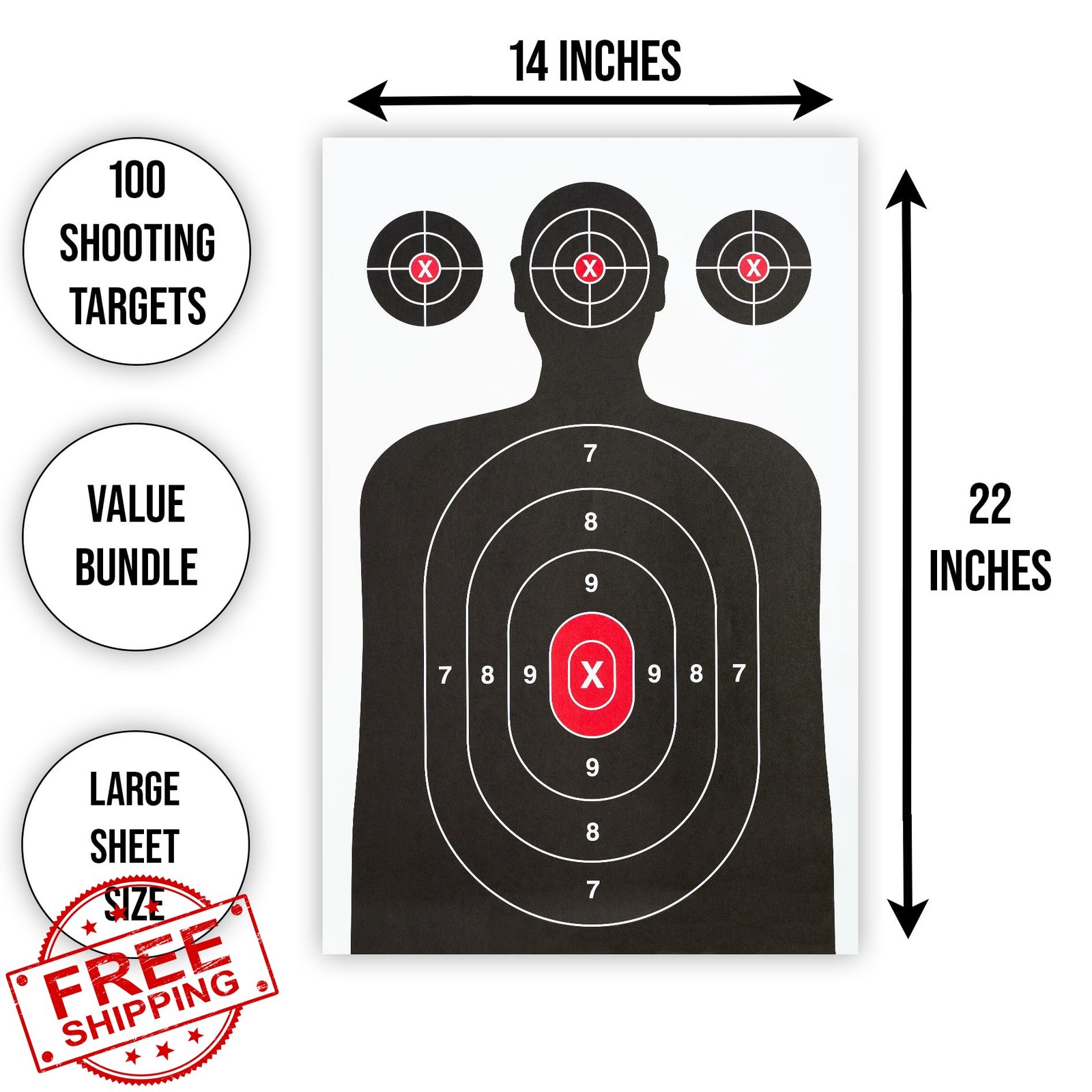 Bargain Paradise 100 Pack 14x22" Targets