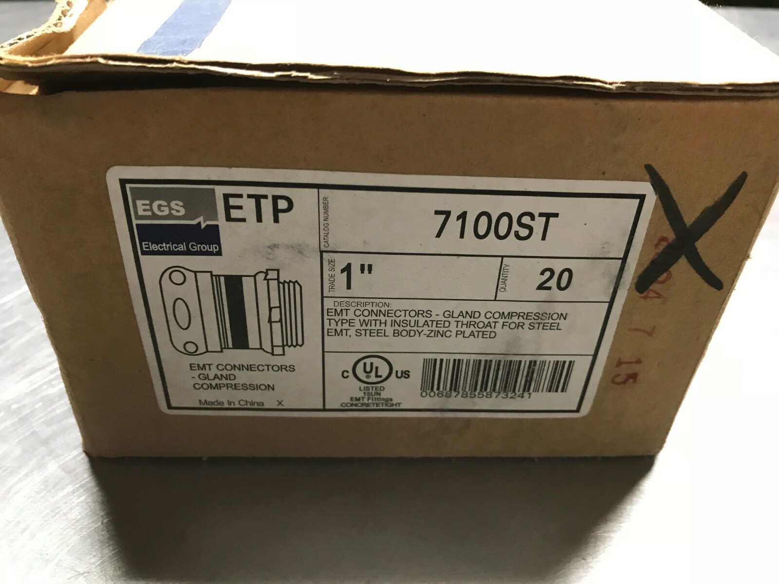 7100ST  EGS  1" EMT Gland Compression Coupling   QTY of 4