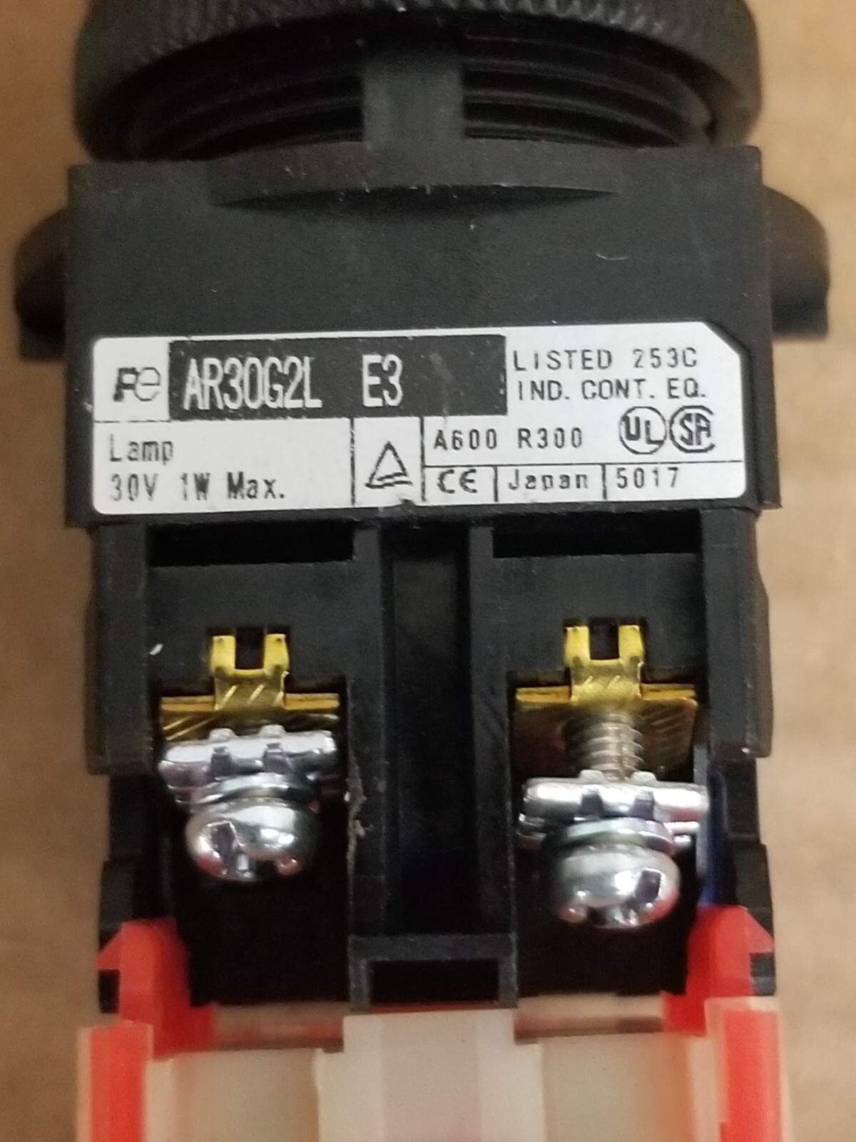 Fuji AR30G2L-E3 Red Lamp Momentary Switch Push Button