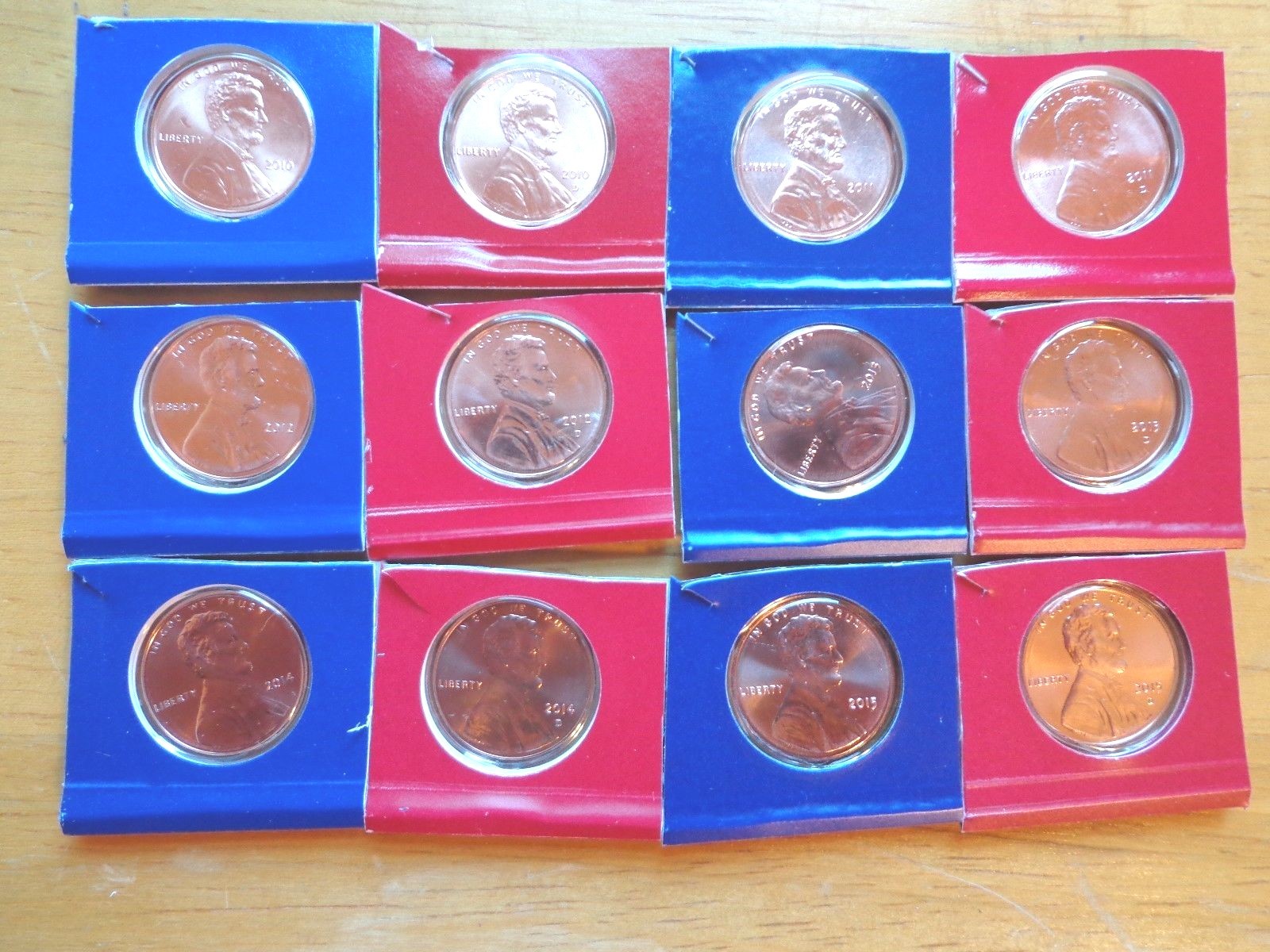 2010 11 2012 13 2014 15 2016 2017 2018 2019 P D Lincoln Cent 20 Set Mint Cello