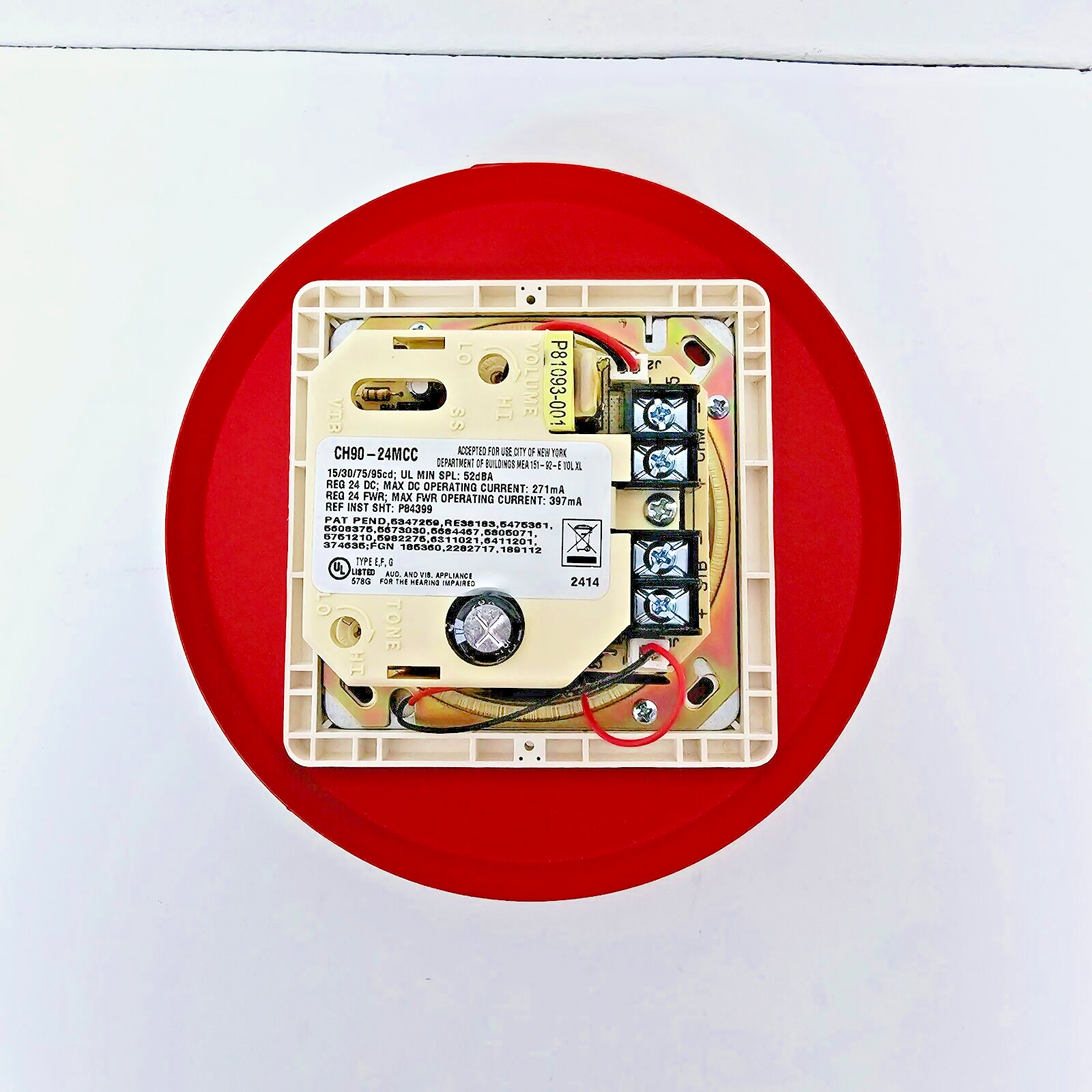 Cooper/Wheelock CH90-24MCC-FR Chime Strobe Ceiling Red NEW