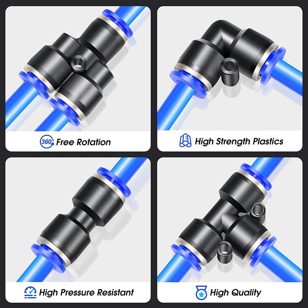 40x Quick 6mm OD 1/4 Inch Plastic Pneumatic Push Connector Air Line Fitting A975