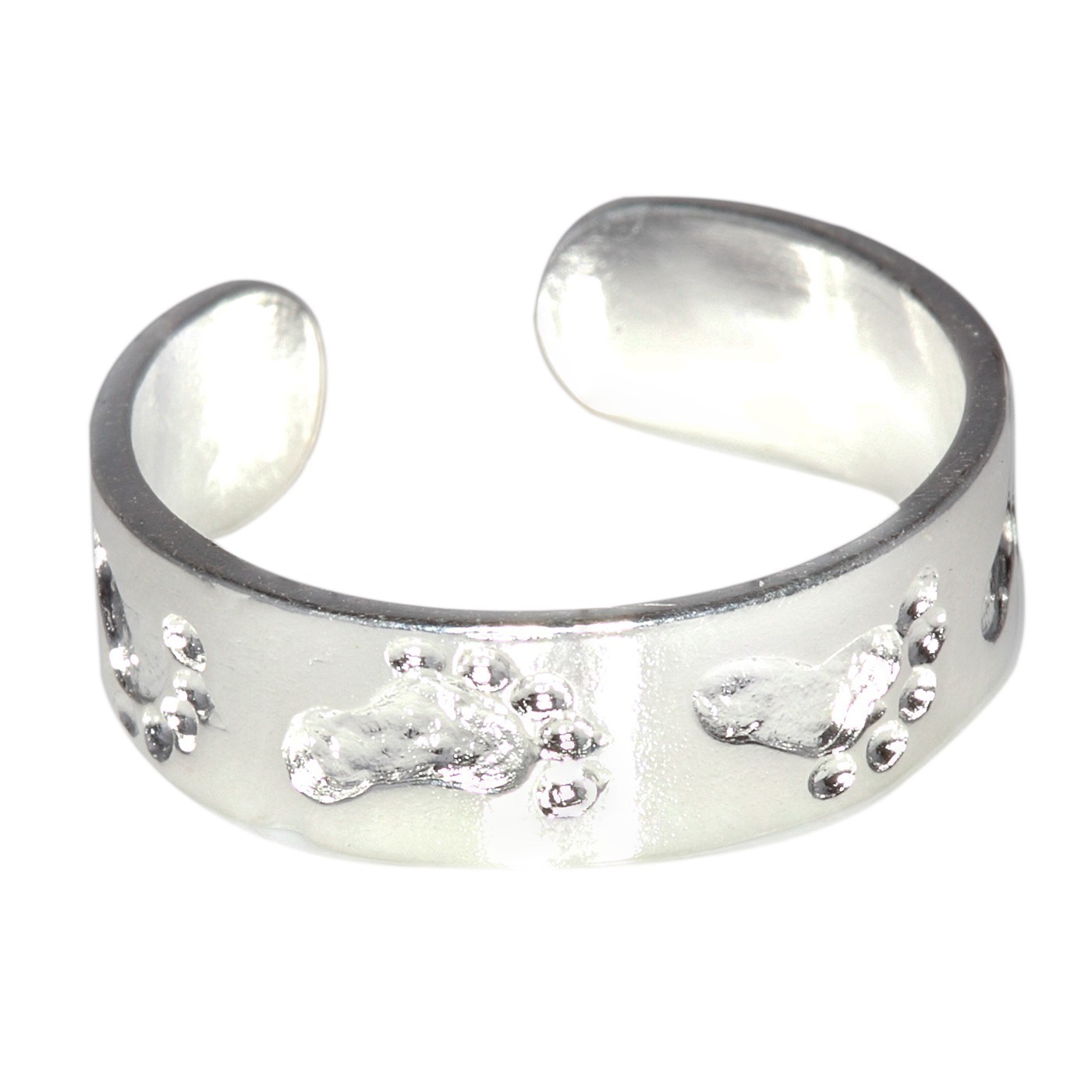 New .925 Sterling Silver  Feet Toe Ring adjustable size | Made In USA