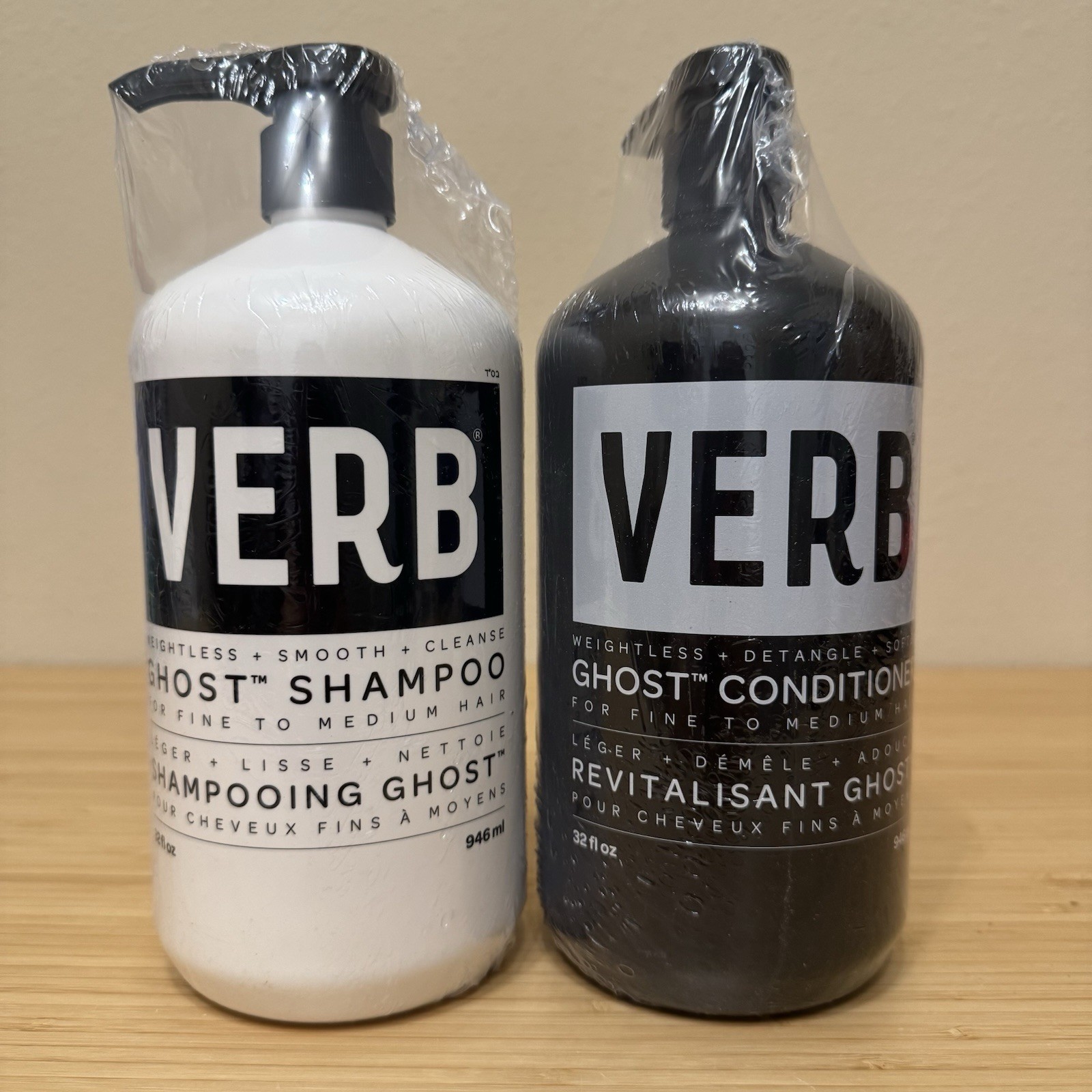 Verb Ghost Weightless Shampoo  Protect Conditioner - 32oz Liter Duo