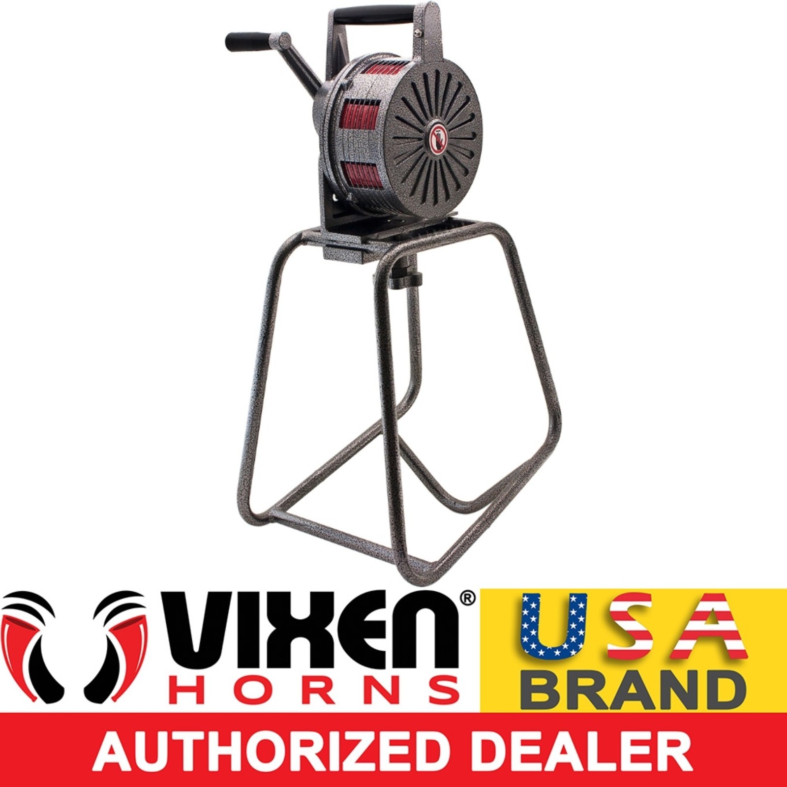 STAND MOUNT LOUD HAND CRANK MANUAL OPERATED AIR RAID ALARM METAL PORTABLE SIREN