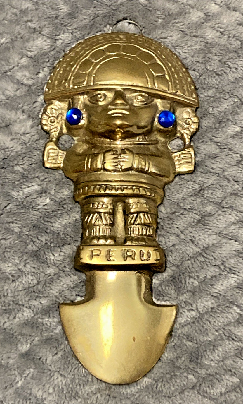 Solid Brass Tumi Vtg CUSCO PERU INCA Ceremonial Dagger Knife Wall Decor 6.75”