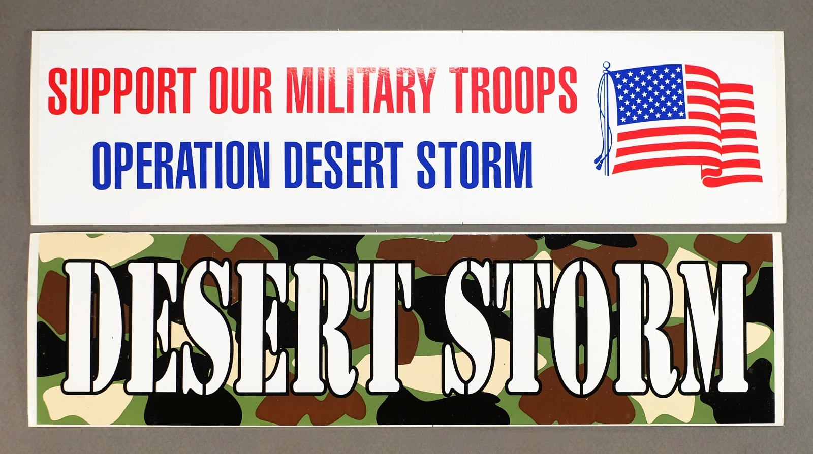 2 Operation Desert Storm Bumper Stickers – Vintage 1990 New Old Stock