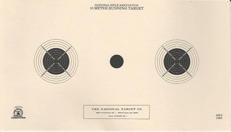 AR-6 [AR6] NRA Official 10-Meter Air Rifle, UIT Moving Target (50) Tagboard