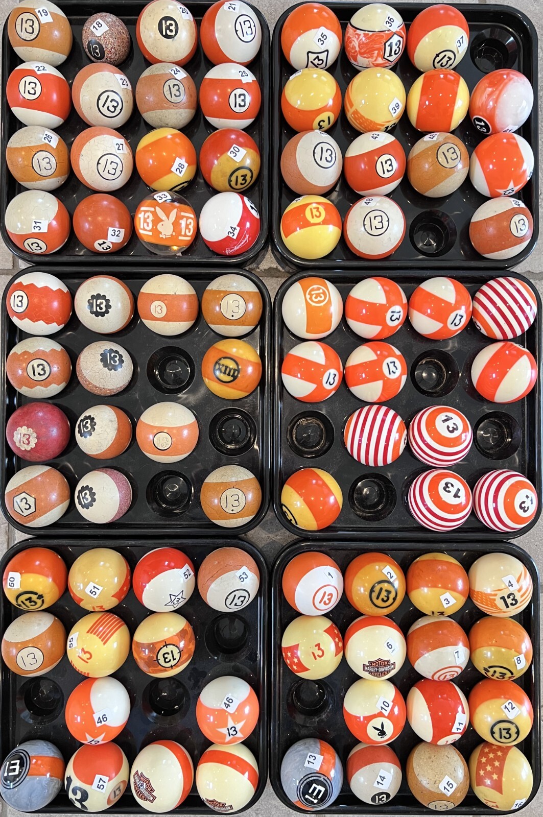 #13 Pool Ball. Antique, Vintage And Current Style Balls. Many To Choose From.